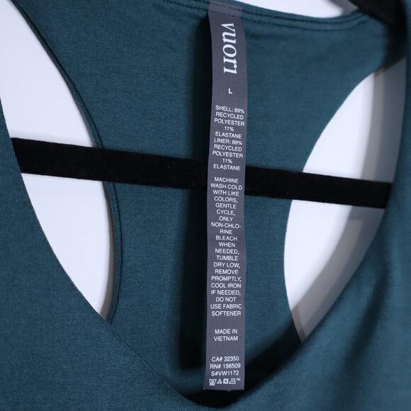 VUORI Halo Performance Crop Tank Dark Teal Racerback Active Women's L - Picture 7 of 7